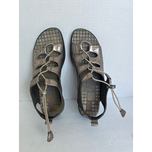 ECCO Jab Toggle Leather Metallic Slingback Sporty Comfort Sandal 10.5 US/41 EU - Picture 6 of 10